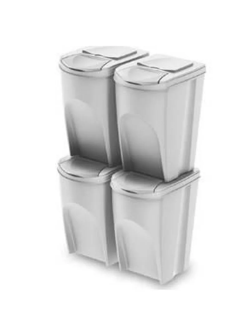 KEDEN KOSZ NA ŚMIECI SORTIBOX 35L SET 4 - POPIELATY