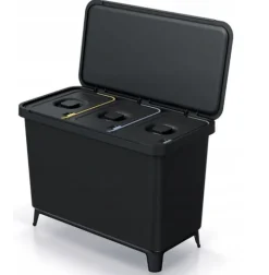 KEDEN KOSZ NA ŚMIECI SYSTEMA 3x10L - CZARNY RECYKLING