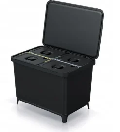 KEDEN KOSZ NA ŚMIECI SYSTEMA 4x10L - CZARNY RECYKLING