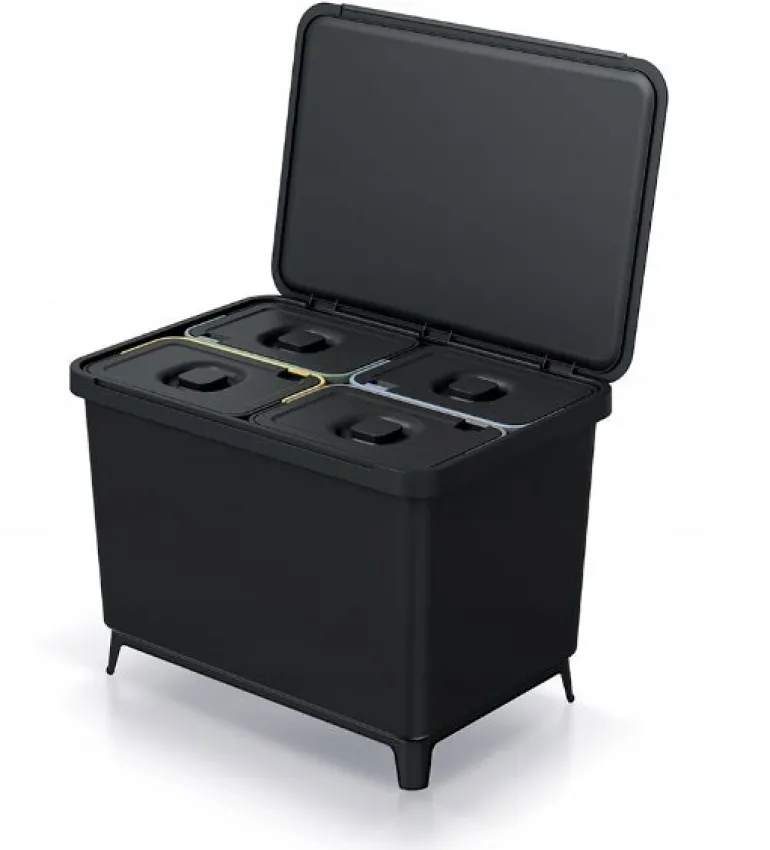 KEDEN KOSZ NA ŚMIECI SYSTEMA 4x10L - CZARNY RECYKLING