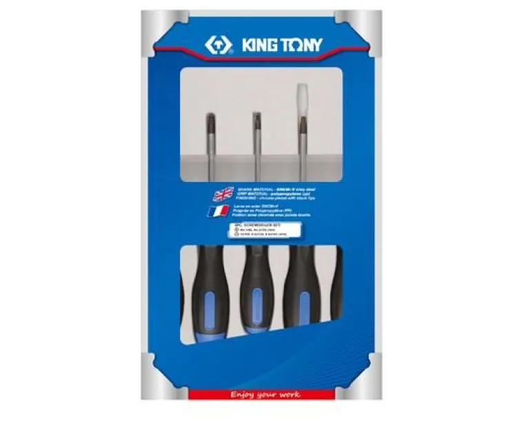 KING TONY KOMPLET WKRĘTAKÓW TORX 5 elem. T15, T20, T25, T27, T30.