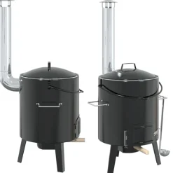 KOCIOŁEK MYŚLIWSKI Z PALENISKIEM, GARNEK RUSZT CHOCHLA