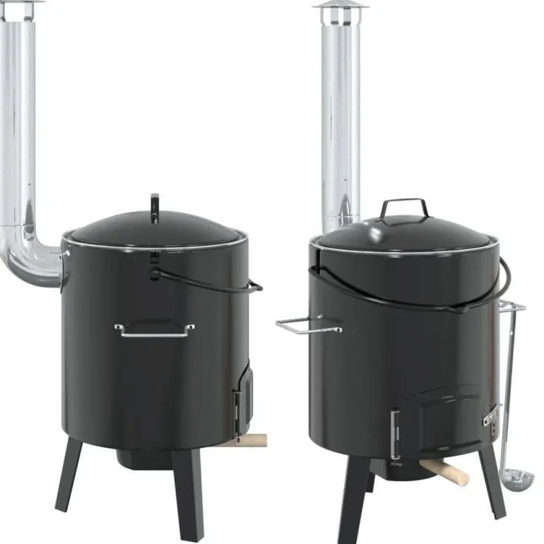 KOCIOŁEK MYŚLIWSKI Z PALENISKIEM, GARNEK RUSZT CHOCHLA