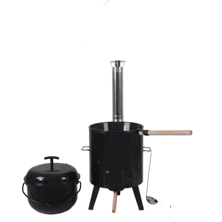 KOCIOŁEK MYŚLIWSKI Z PALENISKIEM, GARNEK RUSZT CHOCHLA