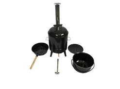 KOCIOŁEK MYŚLIWSKI Z PALENISKIEM, GARNEK RUSZT CHOCHLA