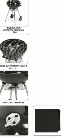 LUND GRILL OGR. OKRĄGŁY Z POKRYWĄ, 54cm