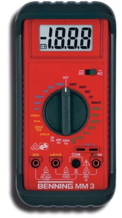 Miernik uniwersalny BENNING MM 3, cyfrowy z akcesoriami