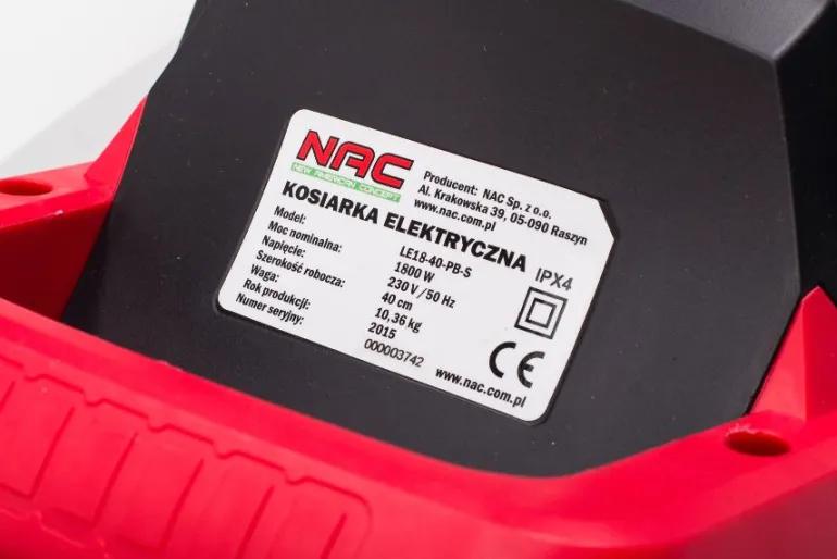 NAC KOSIARKA ELEKTRYCZNA 1800W 40cm LE18-40-PB-S