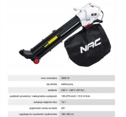 NAC ODKURZACZ LIŚCI 3000W VBE300-AS-G