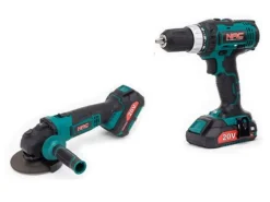 NAC ZESTAW 20V WIERTARKO-WKRĘTARKA + SZLIFIERKA KĄTOWA 125mm 1x2,0Ah + 1x4,0Ah TORBA