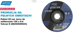 NORTON TARCZA DO SZLIFOWANIA VULCAN 125mm x 6,4mm A30S DO METALU /25szt.