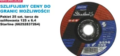 NORTON TARCZA DO SZLIFOWANIA STARLINE 125mm x 6,4mm A24Q-BF27 DO METALU /25szt.