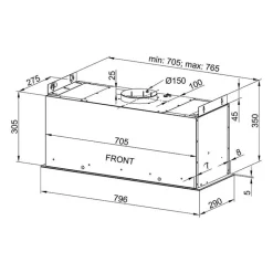 OKAP KUCHENNY LOTEO 80.3 PLUS BLACK