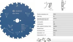 PIŁA TARCZOWA Z WĘGLIKIEM DO DREWNA EXPERT WOOD 190 x 20 x 2,6mm 24 ZĘBY