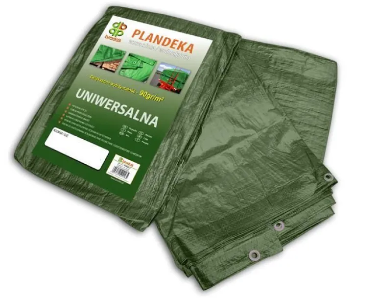 PLANDEKA WZMOCNIONA ZIELONA 90g 10 x 12m BRADAS