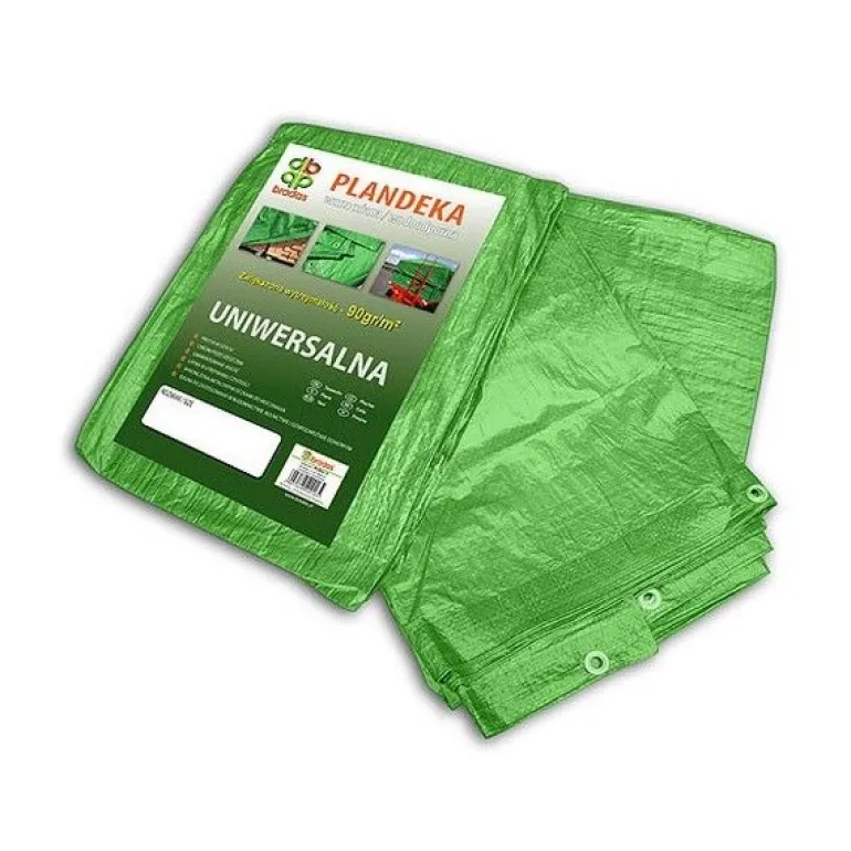 PLANDEKA WZMOCNIONA ZIELONA 90g 15 x 20m BRADAS