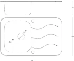 QUADRON Glen 211 HardQ komora stalowa PVD miedziana z białym blatem szklanym