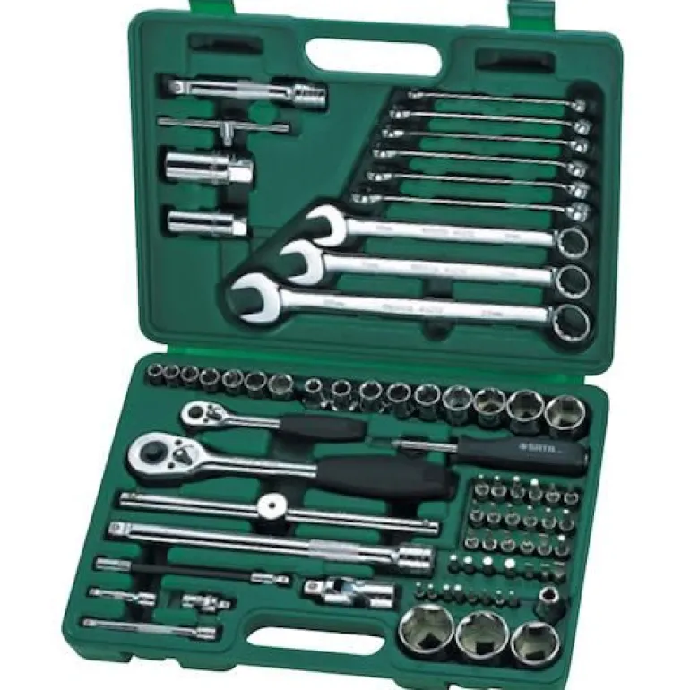 SATA ZESTAW KLUCZY 76 elem. 1/4" 1/2" NASADOWE + PŁASKO-OCZKOWE