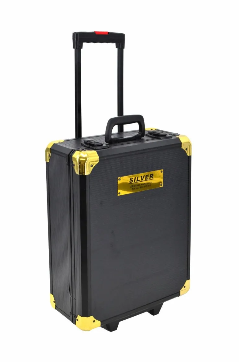 SILVER ZESTAW KLUCZY 419el. W WALIZCE NA KÓŁKACH CZARNEJ PROF