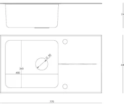 STEINER Hugh 111 komora stalowa z czarnym blatem szklanym