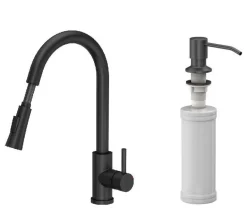 STEINER JULIA CZARNY MAT 3673500BLM + STEINER KEIRA CZARNY DOZOWNIK DO PŁYNU