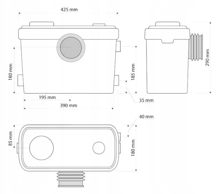 TH.FALA POMPA WC 600W Z NOŻAMI TNĄCYMI