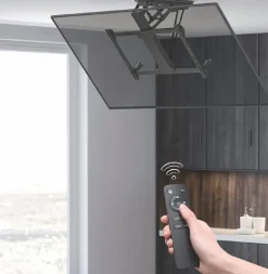 Uchwyt TV elektryczny sufitowy z Pilotem sterującym VESA max 600x400