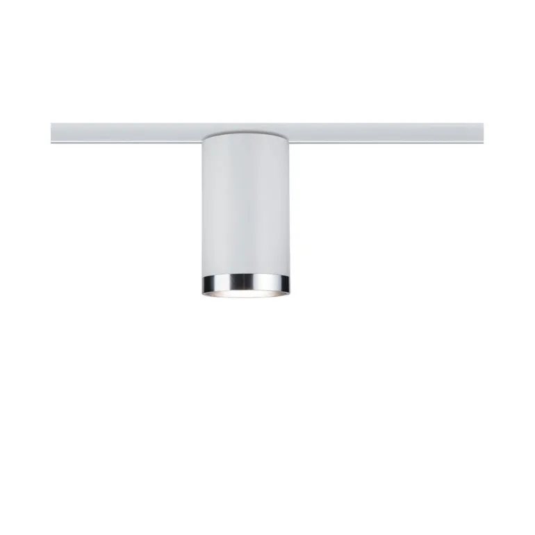 URail System Spot Tube LED GU10 230V Tube 1x6.5W Biały/chr Metal/Tworzywo sztuczne