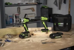 24V wiertarko-wkrętarka Greenworks GD24DD35K2 zestaw ładowarka + aku 2Ah + walizka