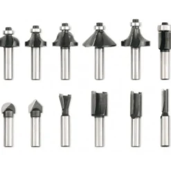 VOREL FREZY DO DREWNA KOMPLET 12szt. TRZPIEŃ 8mm 22550