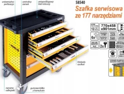 VOREL SZAFKA WARSZTATOWA 6-SZULFAD + 177szt. NARZĘDZI 58540