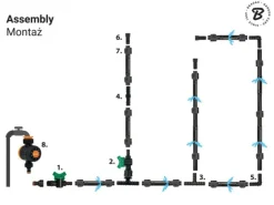 WĄŻ KROPLUJĄCY WATER FLOW DRIP ZESTAW 50m Z ZEGAREM PRZEPŁYWU WODY