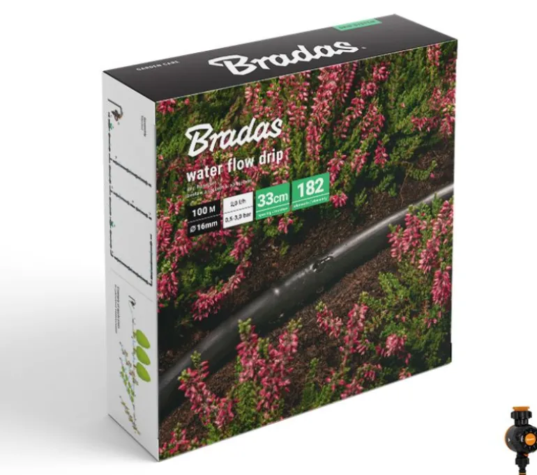 WĄŻ KROPLUJĄCY WATER FLOW DRIP ZESTAW 100m Z ZEGAREM PRZEPŁYWU WODY