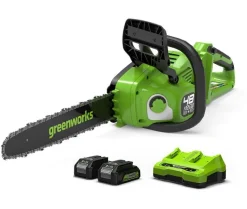 2x24 V pilarka łańcuchowa Greenworks 36 cm GD24X2CS36K4X zestaw z ładowarką i 2x aku 4.0 Ah