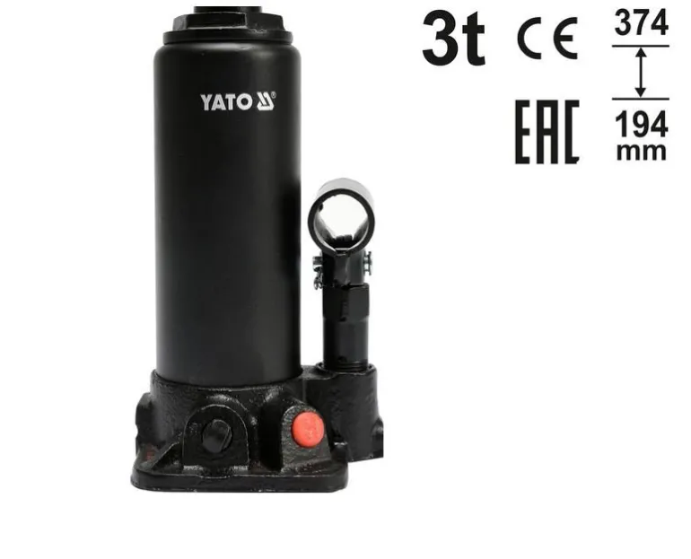 YATO DŹWIGNIK TŁOKOWY HYDRAULICZNY SŁUPKOWY 3T 194-374mm