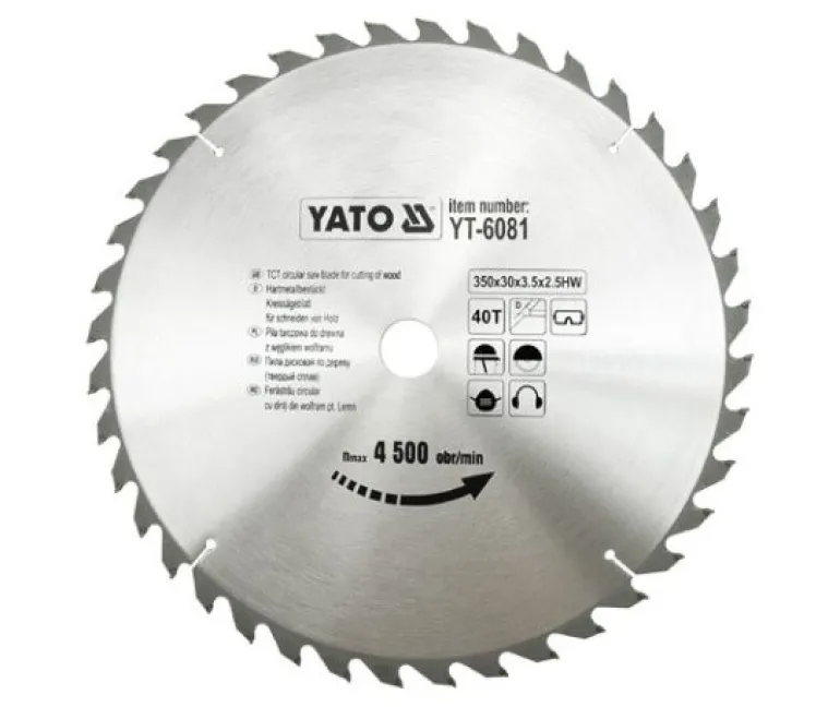 YATO PIŁA TARCZOWA WIDIOWA 350x30mm 40-ZĘBÓW 6081