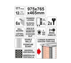 YATO SZAFKA WARSZTATOWA + 177szt. NARZĘDZI