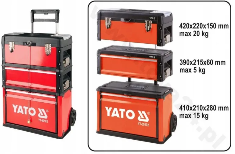 YATO WÓZEK NARZĘDZIOWY MODUŁOWY 3-CZĘŚCIOWY 09102