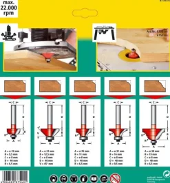 Zestaw frezów profilowych Wolfcraft [5 szt.]