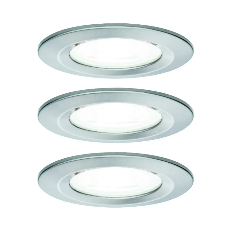 Zestaw Oprawa wbudowana Nova stałe LED IP44 3st ściemnianie 3x6,5W 4000K GU10 51mm Żelazo Szczotkowane/Aluminium