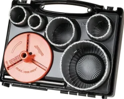 Zestaw otwornic 33-103 mm Wolfcraft - z nasypem z węglików spiekanych