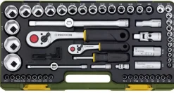 Zestaw z grzechotkami 1/2 cala i 1/4 cala PROXXON dla wielkości calowych [65 części]